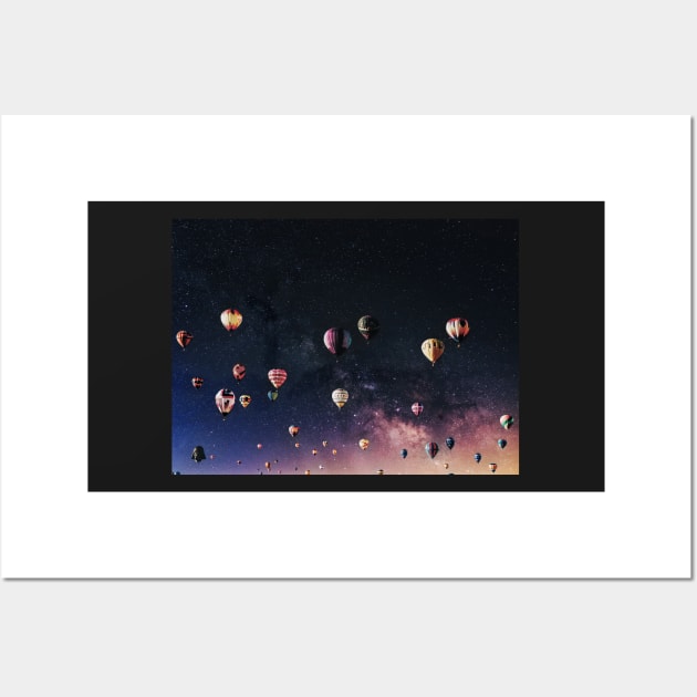 Balloons in the cosmos Wall Art by Faeblehoarder